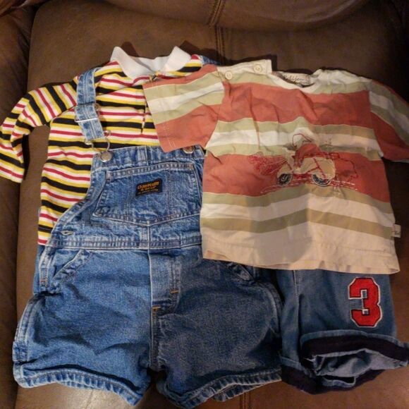 Oshkosh Denim shorts & overalls - 12m - Picture 1 of 4
